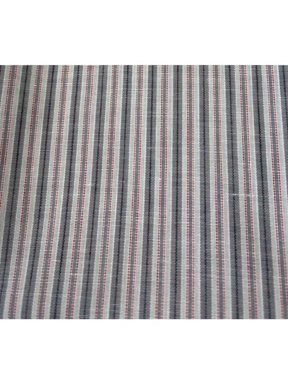Striped Cotton Fabric 19 x 45" Black Gray Red Sewing Crafts Quilting